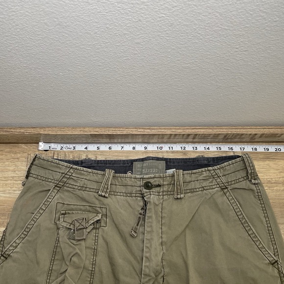 Old Navy Cargo Pants Mens 33x30 Green Baggy Military Paratrooper Surplus Vintage - Picture 6 of 8